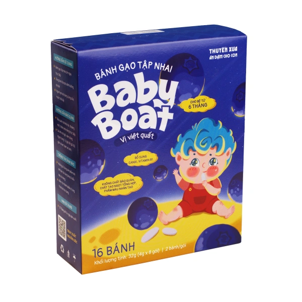 Bánh gạo ăn dặm BABY BOAT Thuyền Xưa vị việt quất